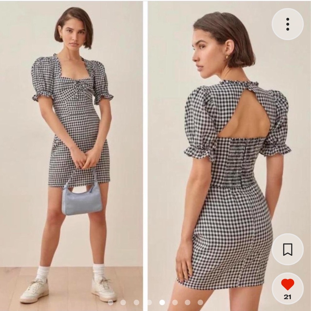 Reformation Gingham Dress Size 6